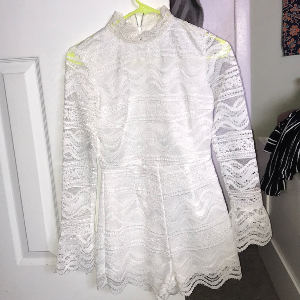 white laces romper